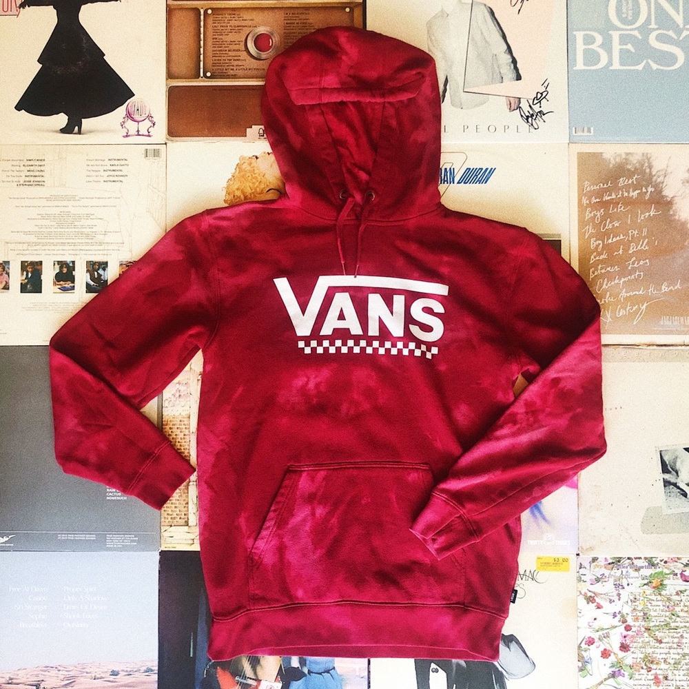 Vans Red Bleach Dye Hoodie